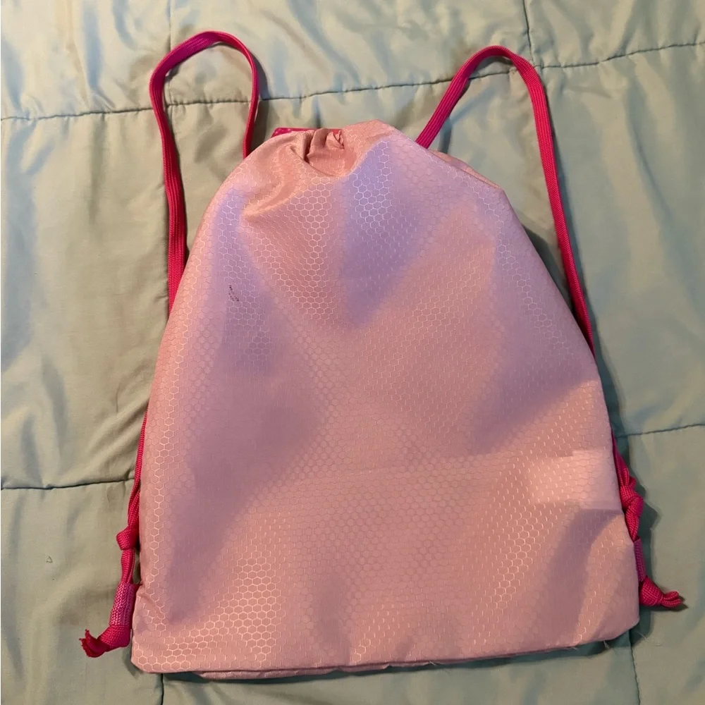 Disney Princesses Pink Drawstring Backpack 2 zipper compartments New NWT